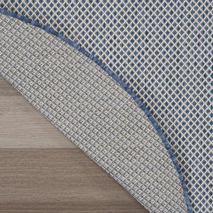 5' Bone Round Geometric Power Loom Area Rug