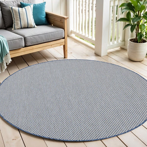 5' Bone Round Geometric Power Loom Area Rug