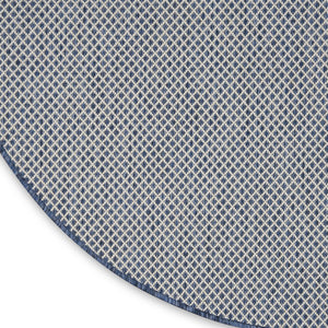 5' Bone Round Geometric Power Loom Area Rug