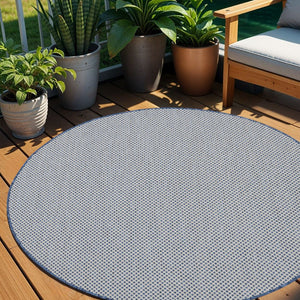 4' Bone Round Geometric Power Loom Area Rug