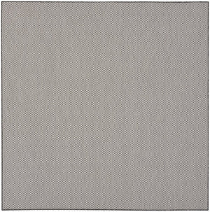 8' Charcoal Square Geometric Power Loom Area Rug