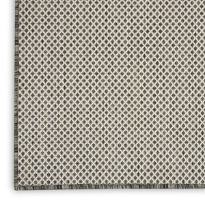 8' Charcoal Square Geometric Power Loom Area Rug