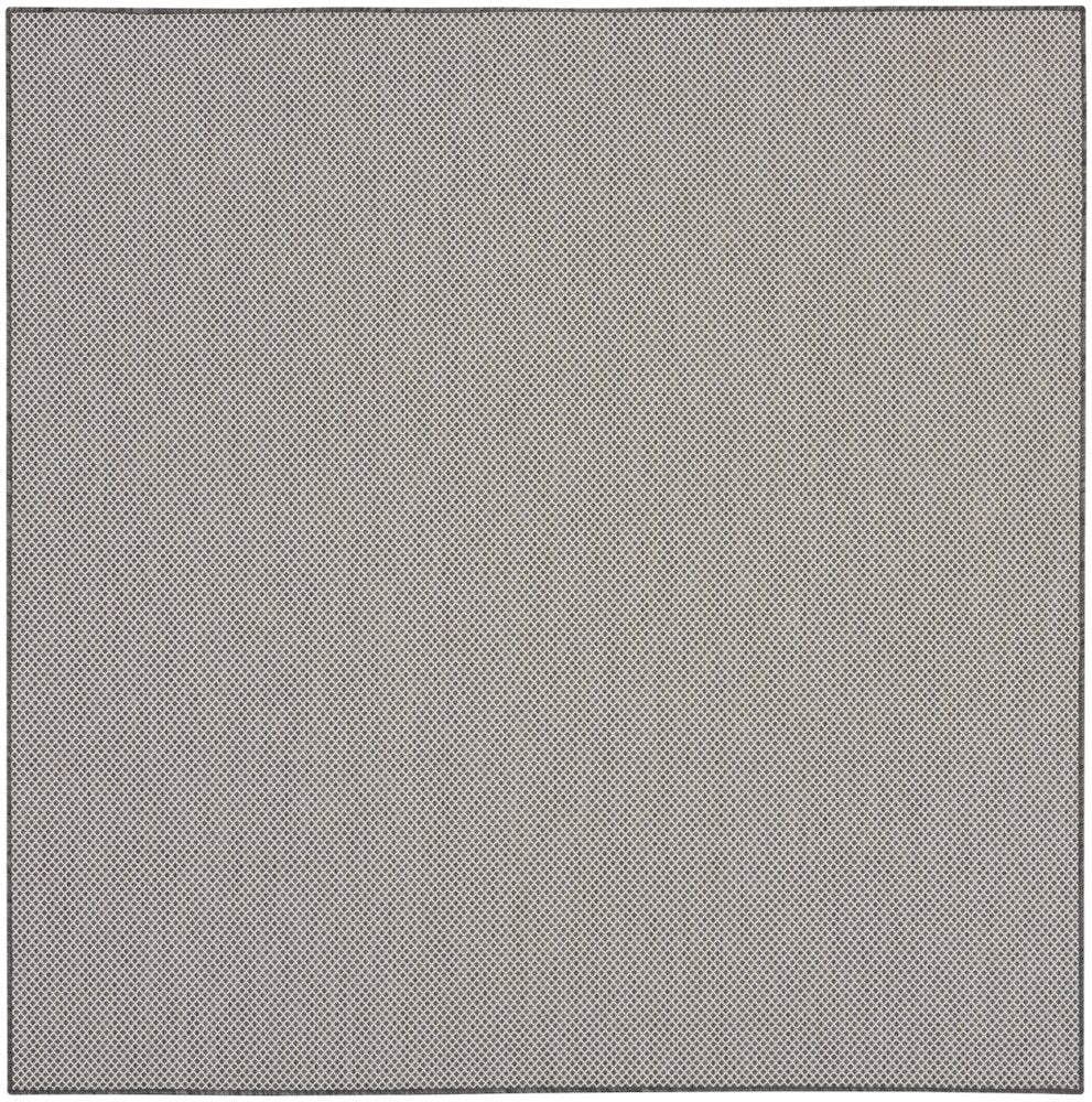 8' Charcoal Square Geometric Power Loom Area Rug