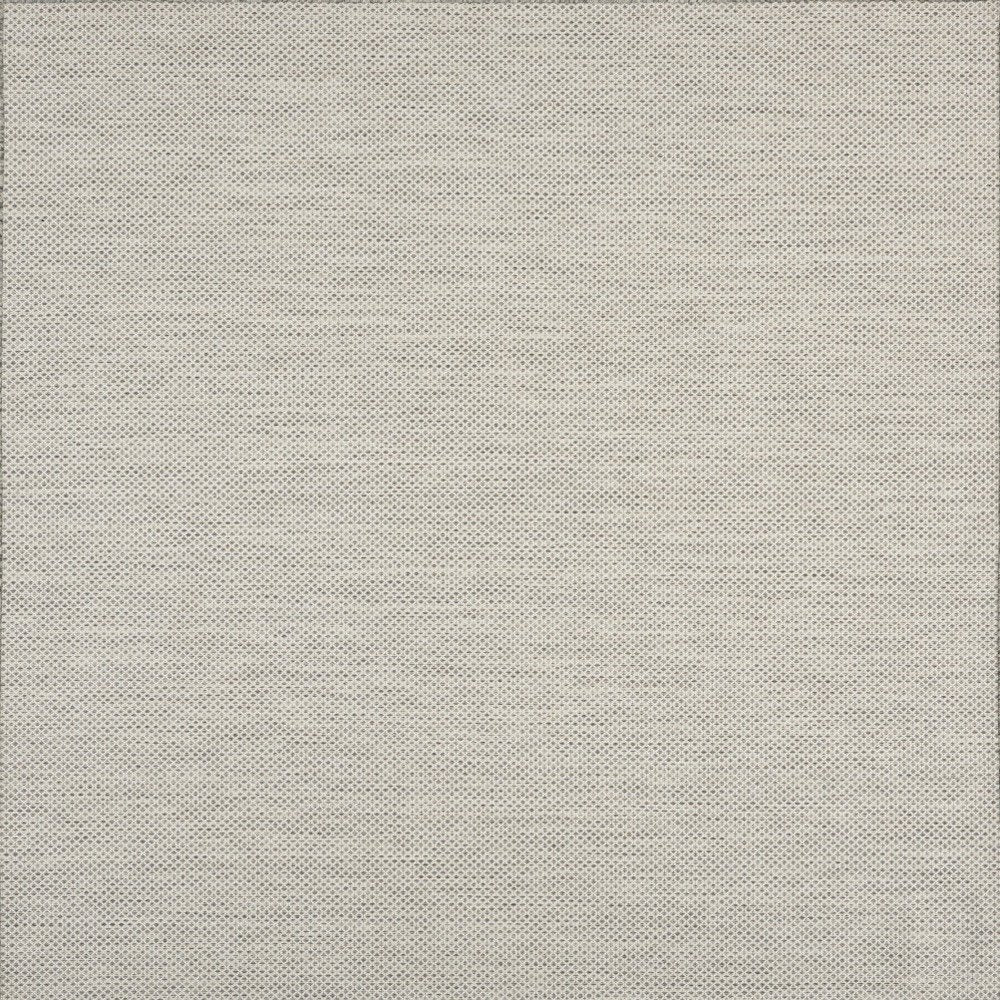 8' Silver Square Geometric Power Loom Area Rug