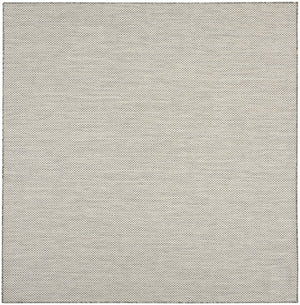 8' Silver Square Geometric Power Loom Area Rug