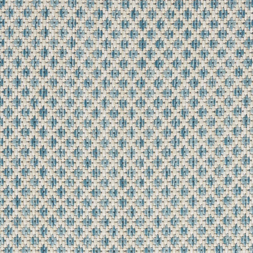 6' X 9' Aqua Geometric Power Loom Area Rug