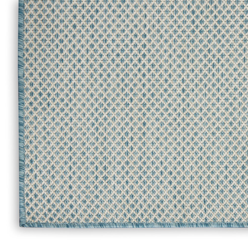 6' X 9' Aqua Geometric Power Loom Area Rug
