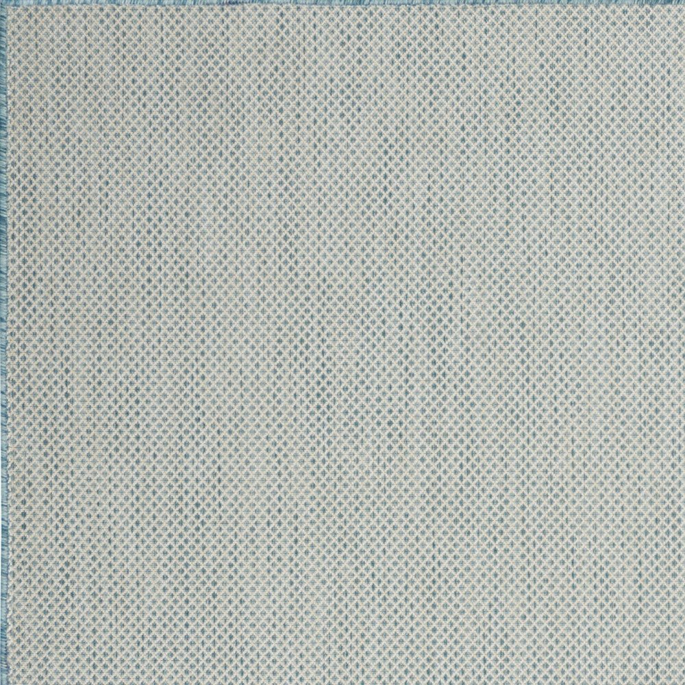 6' X 9' Aqua Geometric Power Loom Area Rug