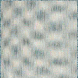 6' X 9' Aqua Geometric Power Loom Area Rug