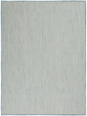 6' X 9' Aqua Geometric Power Loom Area Rug