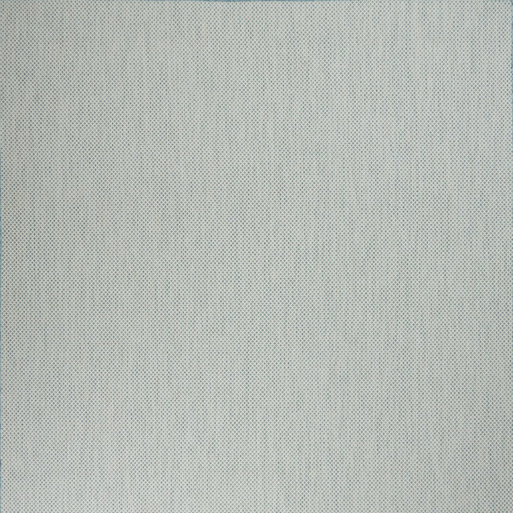 7' X 10' Aqua And Ivory Indoor Outdoor Area Rug