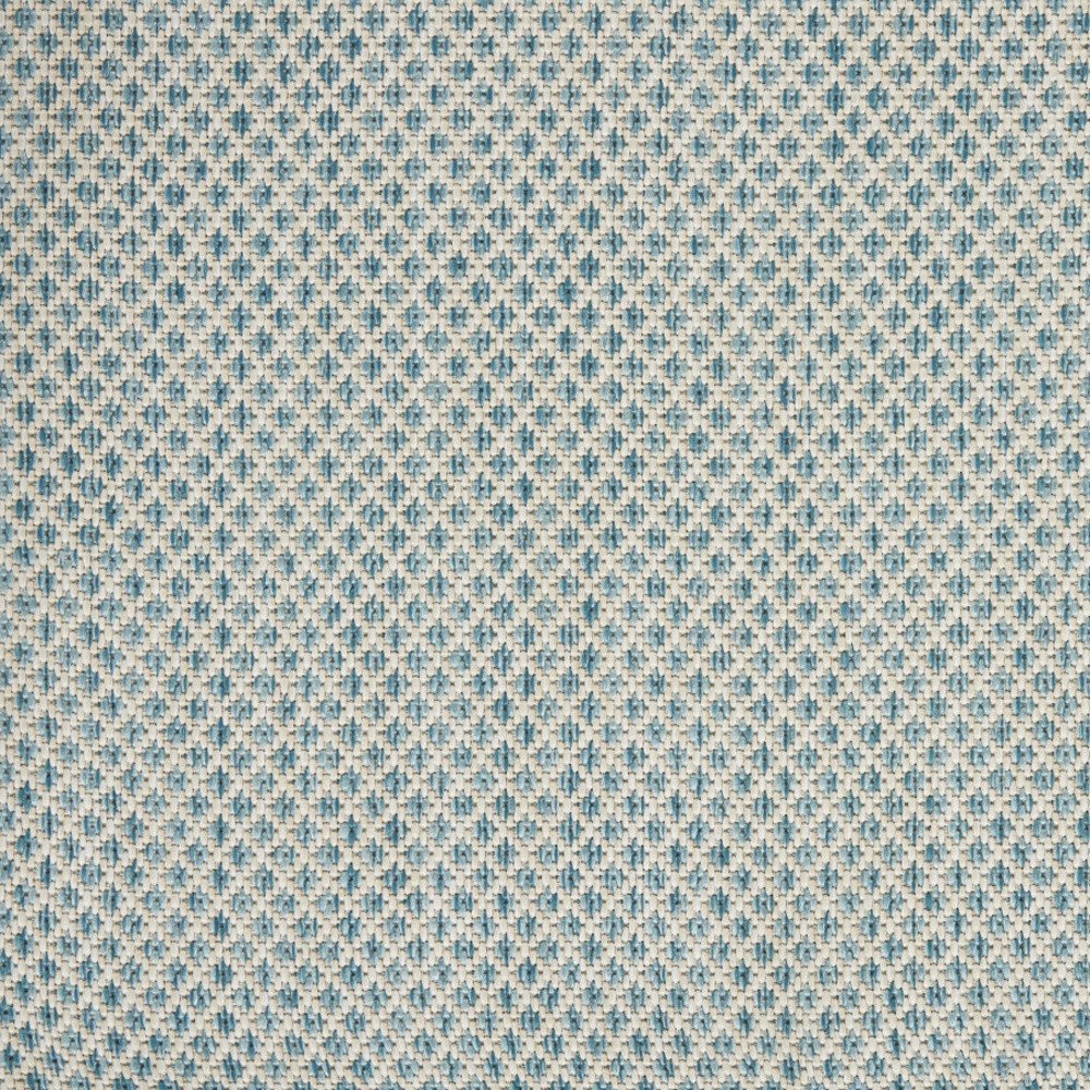 8' X 10' Aqua And Ivory Indoor Outdoor Area Rug