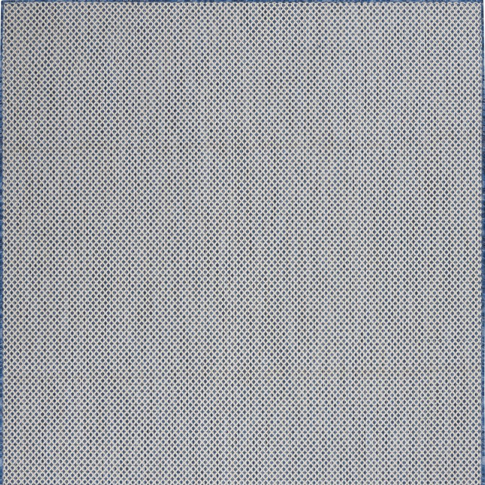 5' X 7' Blue Geometric Power Loom Area Rug