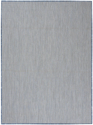 6' X 9' Blue Geometric Power Loom Area Rug
