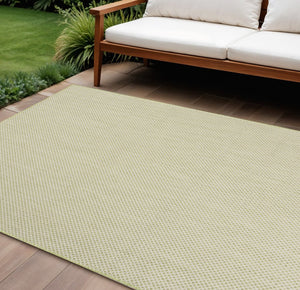 6' X 9' Green Geometric Power Loom Area Rug