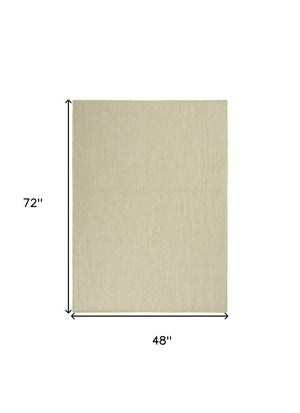 4' X 6' Green Geometric Power Loom Area Rug