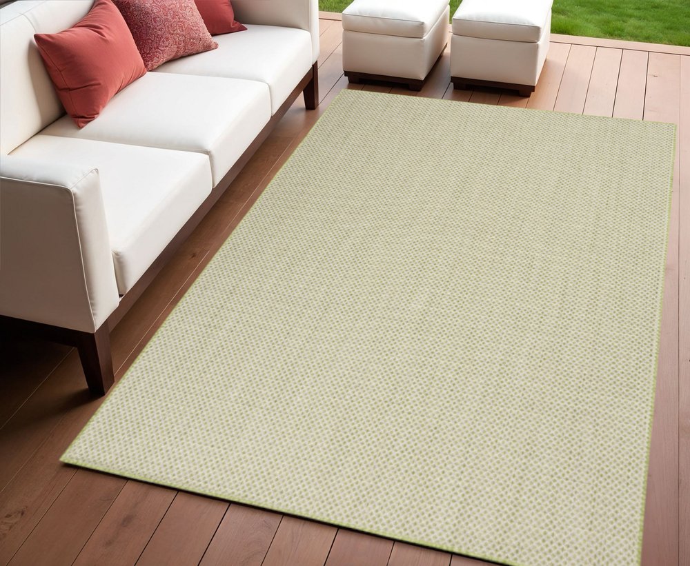 4' X 6' Green Geometric Power Loom Area Rug