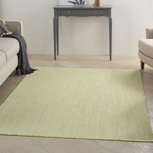5' X 7' Green and Ivory Indoor Outdoor Area Rug