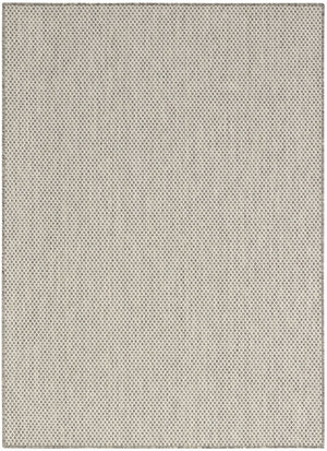 6' X 9' Ivory and Silver Indoor Outdoor Area Rug
