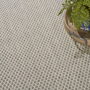 6' X 9' Ivory and Silver Indoor Outdoor Area Rug