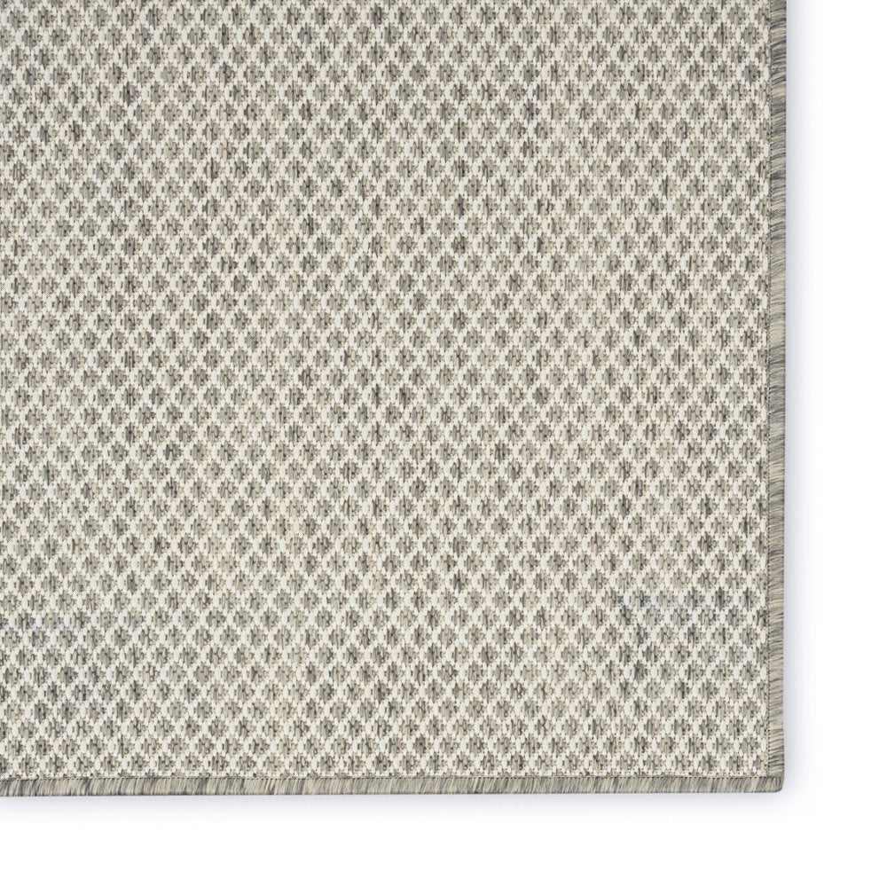 8' X 10' Ivory And Silver Indoor Outdoor Area Rug