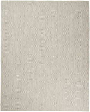 8' X 10' Ivory And Silver Indoor Outdoor Area Rug