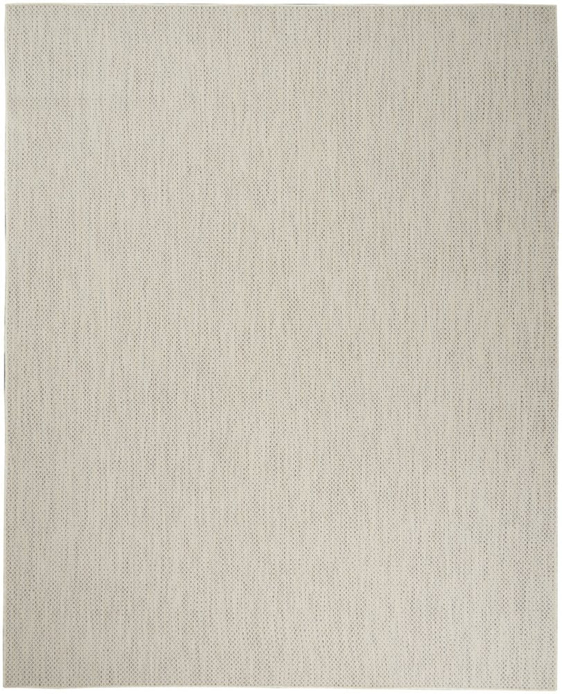 8' X 10' Ivory And Silver Indoor Outdoor Area Rug