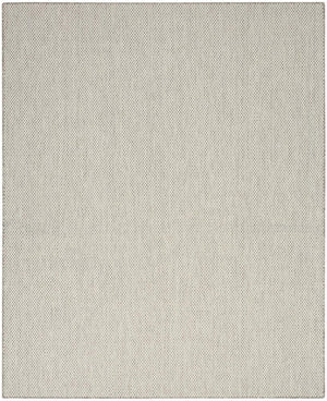 8' X 10' Ivory And Silver Indoor Outdoor Area Rug