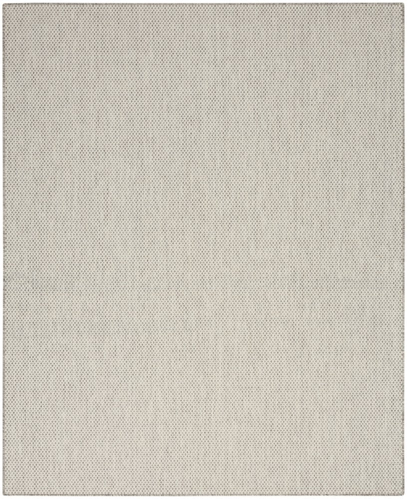 8' X 10' Ivory And Silver Indoor Outdoor Area Rug