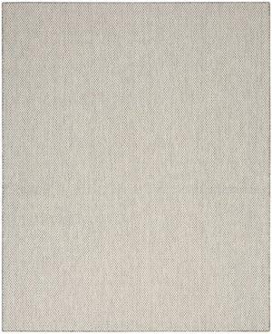8' X 10' Ivory And Silver Indoor Outdoor Area Rug