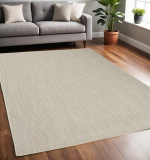 5' X 7' Ivory Geometric Power Loom Area Rug