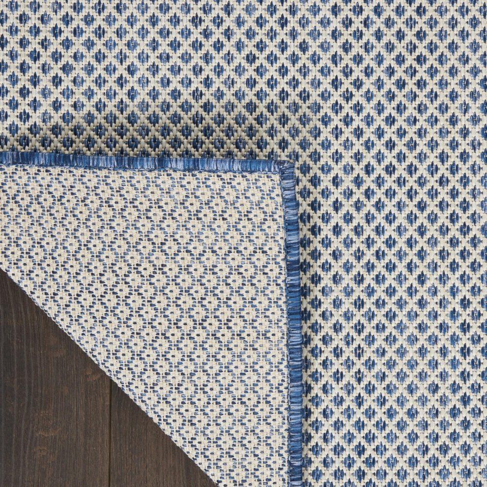 8' X 10' Blue And Ivory Indoor Outdoor Area Rug