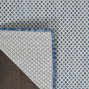 8' X 10' Blue And Ivory Indoor Outdoor Area Rug