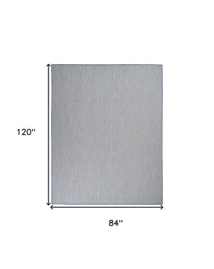 7' X 10' Blue And Ivory Indoor Outdoor Area Rug
