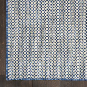 7' X 10' Blue And Ivory Indoor Outdoor Area Rug
