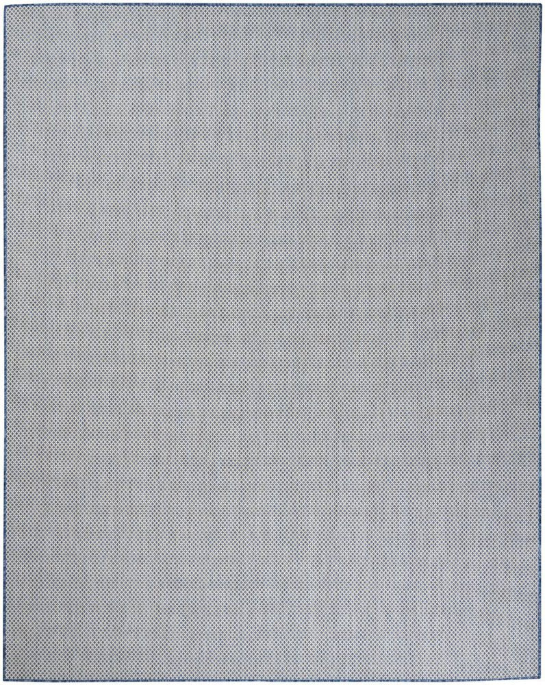 7' X 10' Blue And Ivory Indoor Outdoor Area Rug