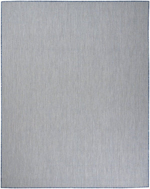 7' X 10' Blue And Ivory Indoor Outdoor Area Rug