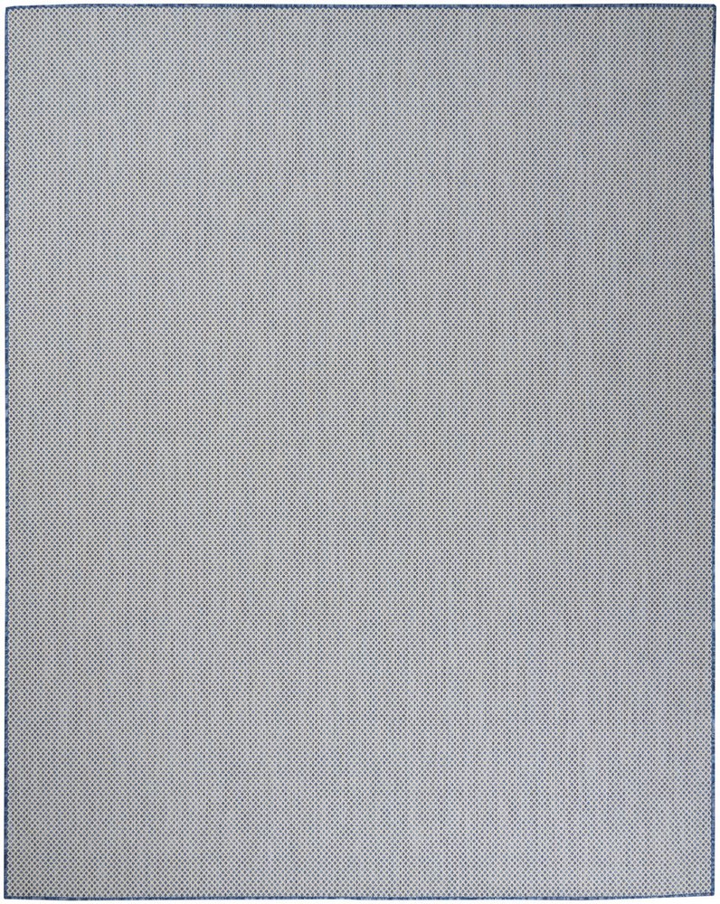 7' X 10' Blue And Ivory Indoor Outdoor Area Rug