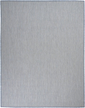 7' X 10' Blue And Ivory Indoor Outdoor Area Rug