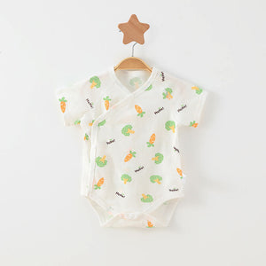 Simple Cartoon Print Summer Baby Rompers Girls Clothing