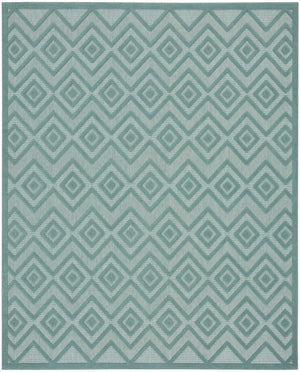 7' X 10' Aqua Indoor Outdoor Area Rug