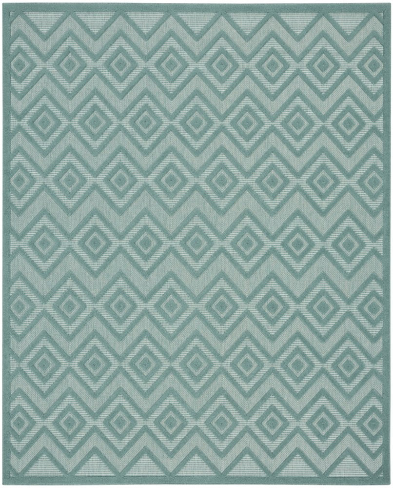 7' X 10' Aqua Indoor Outdoor Area Rug