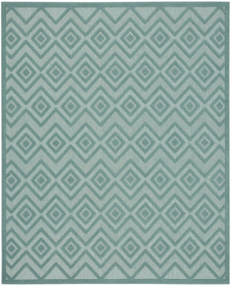 8' X 10' Aqua Indoor Outdoor Area Rug