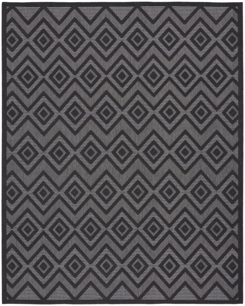 9' X 12' Charcoal And Gray Indoor Outdoor Area Rug