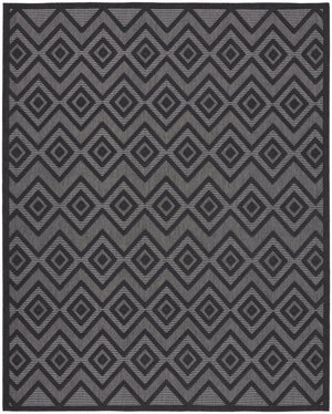 9' X 12' Charcoal And Gray Indoor Outdoor Area Rug