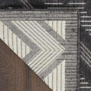 8' X 10' Black Indoor Outdoor Area Rug