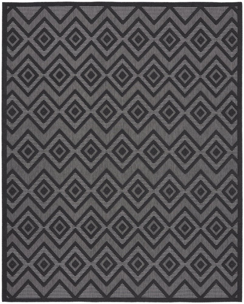 8' X 10' Black Indoor Outdoor Area Rug