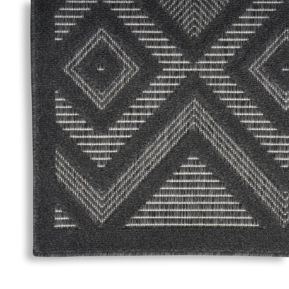 7' X 10' Black Indoor Outdoor Area Rug