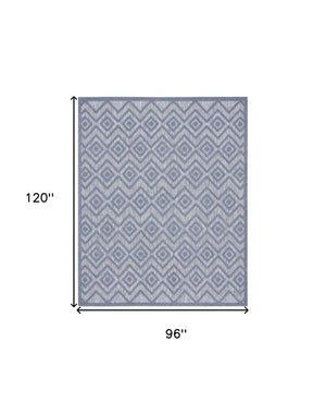 8' X 10' Blue Indoor Outdoor Area Rug