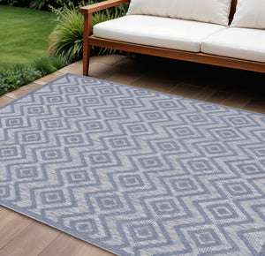 7' X 10' Blue Indoor Outdoor Area Rug
